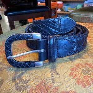 Ralph Lauren Black Braided Leather Belt NWT Medium